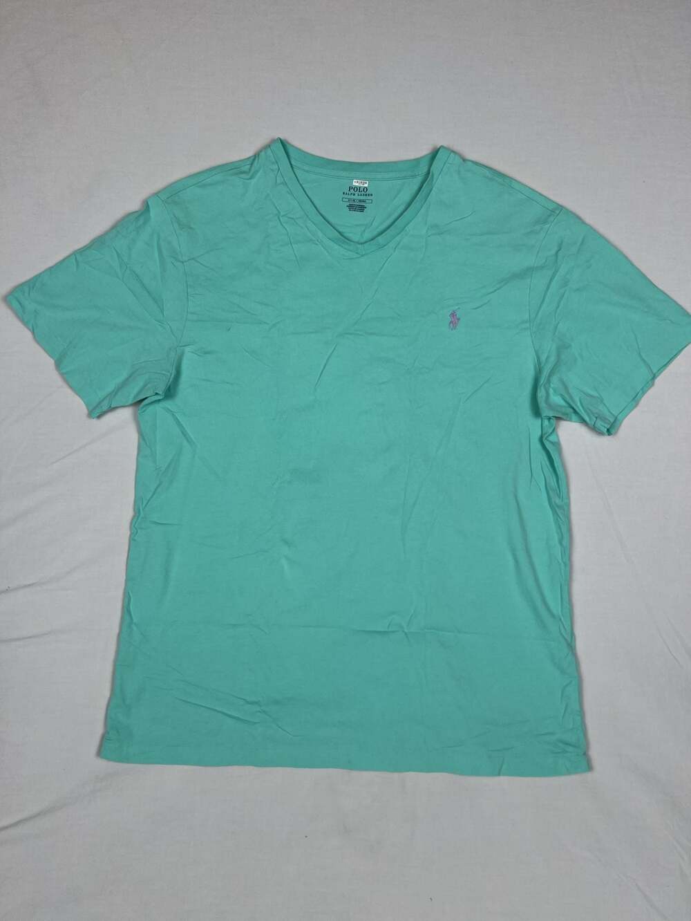 Polo Ralph Lauren Men's Green V-Neck Short Sleeve T-Shirt Size LT